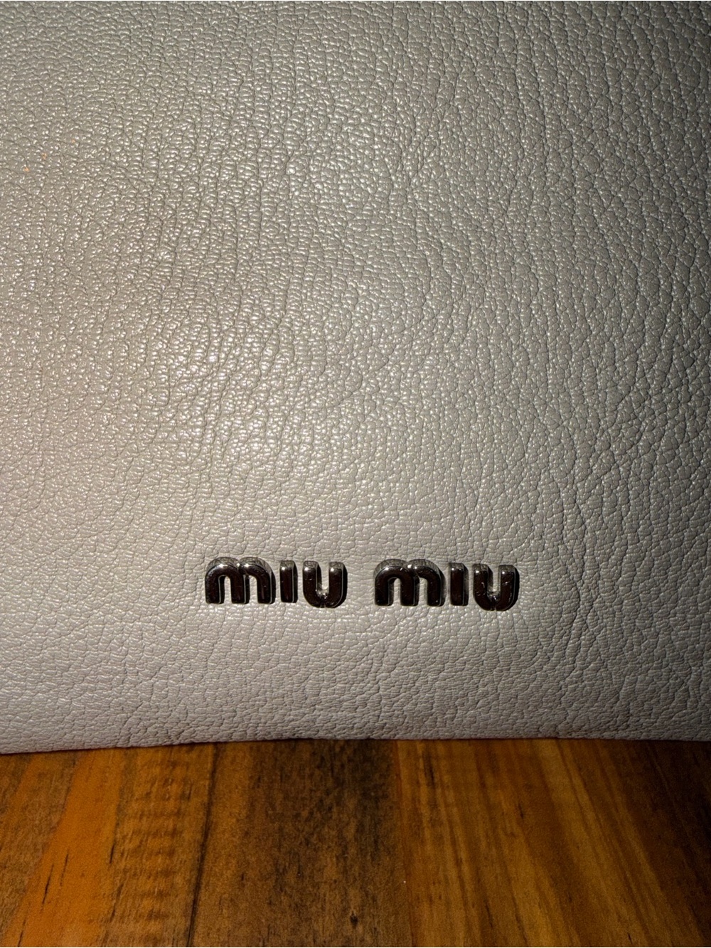 MIU MIU Grey Leather Shoulder Bag - Picture 14 of 16